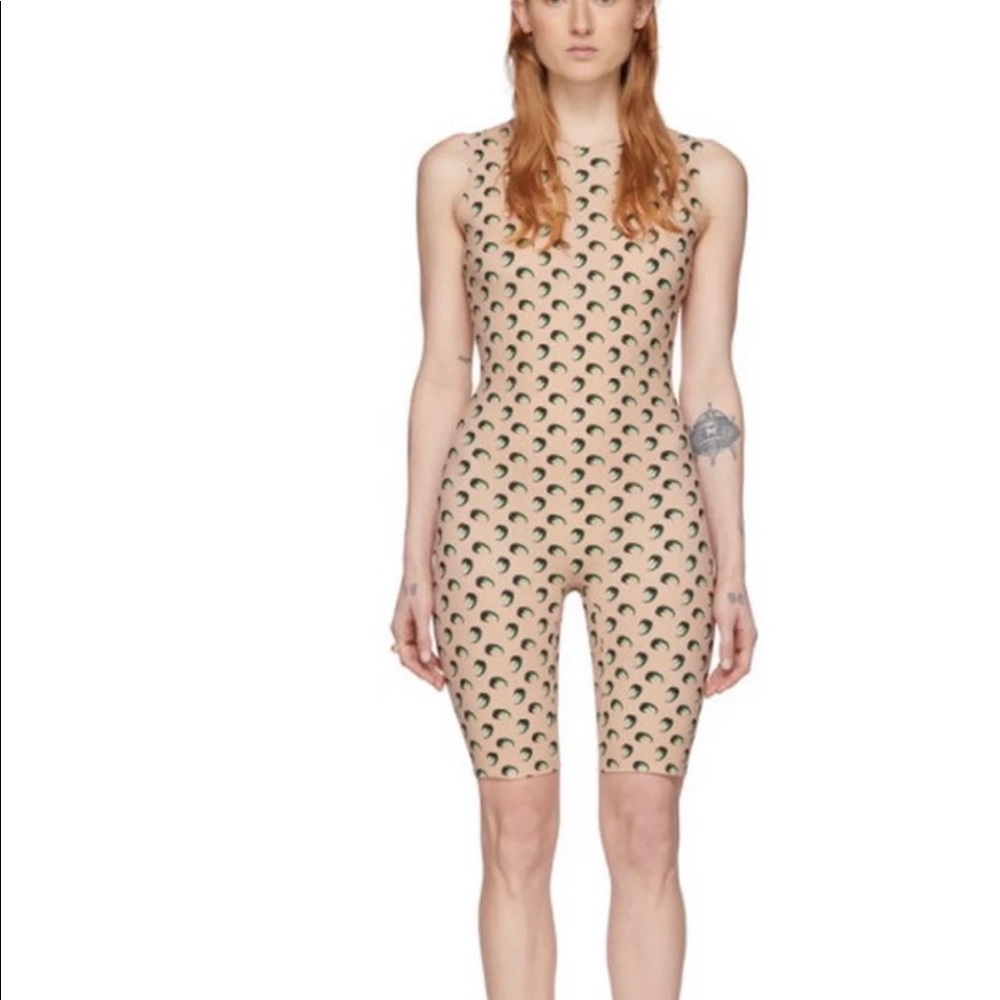 Marine Serre  Tan All Over 3D Moon Catsuit